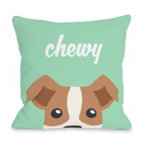 One Bella Casa Personalized Peeking Terrier Throw Pillow HMW9548